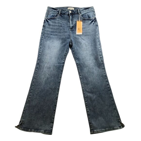 Risen Jeans Denim - NWT Risen Jeans Womens Felecia Jeans Size 2XL High Rise Straight Leg Blue Denim